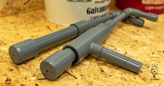 塩ビパイプで作った水鉄砲